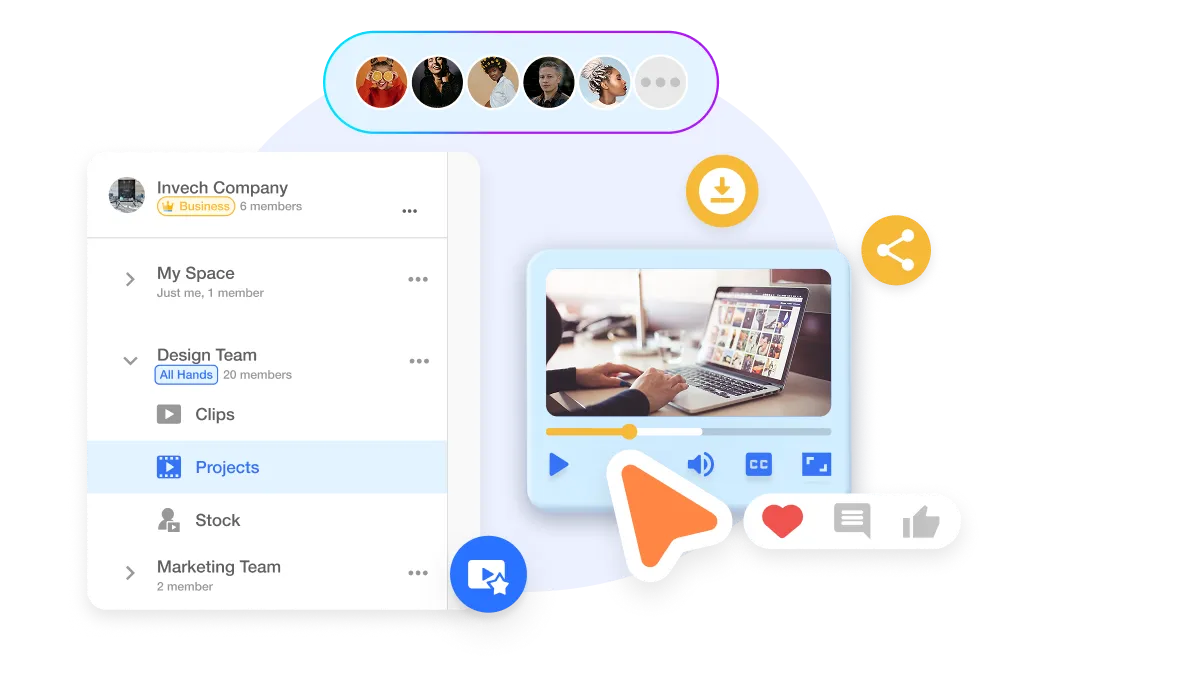 Visla AI video creating and editing platform—real-time video collaboration in Workspaces and Teamspaces.